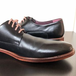 Ted Baker Black Plain Toe Derby Shoes